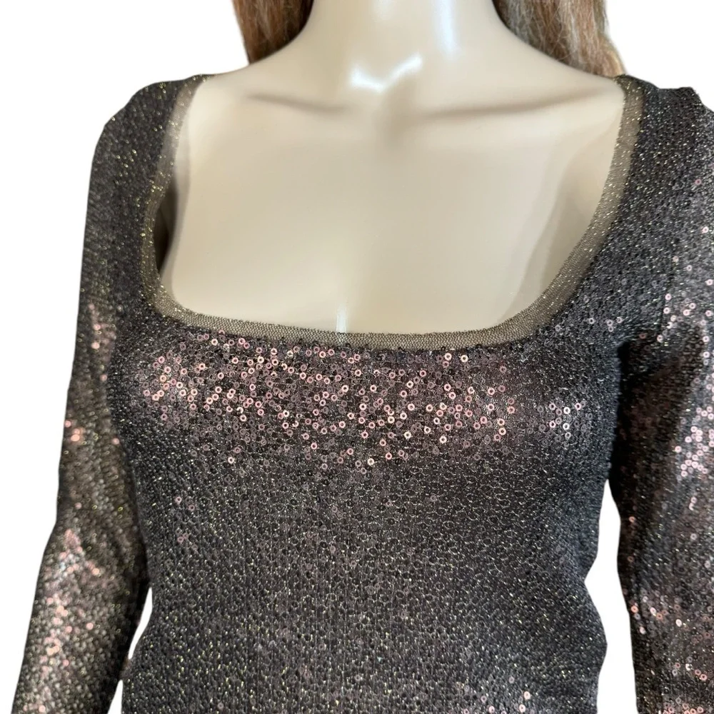New Free People Late Night Disco Layering Hot Fudge Top Size S